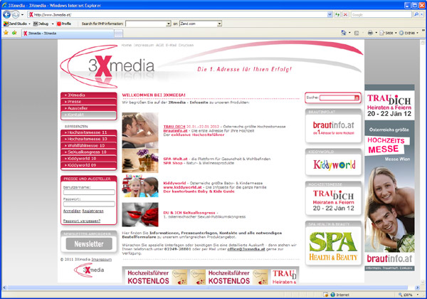 Screenshot www.3xmedia.at
