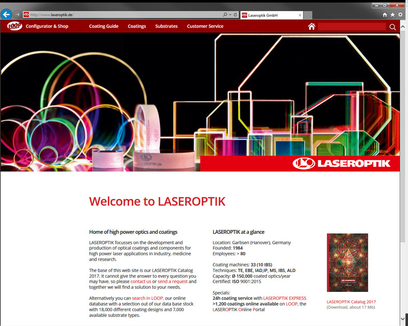 Screenshot - www.laseroptik.de Screenshot - www.laseroptik.de